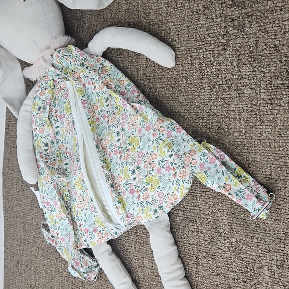 Anthropologie Rhiannon Rabbit Ballerina Backpack Linen Tulle Floral Mon Ami - Picture 4 of 6